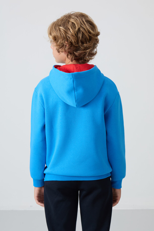 Saks Pamuklu Kalın İçi Tüylü Yumuşak Dokulu Standart Fit Baskılı Erkek Çocuk Sweatshirt - 11239 - 5