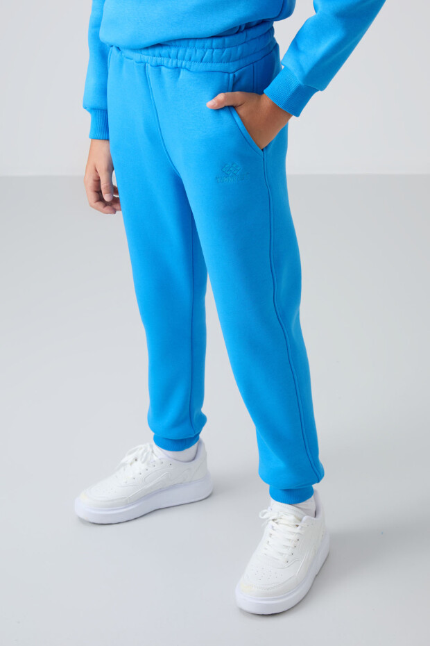 Saks Pamuklu Kalın İçi Tüylü Yumuşak Dokulu Standart Fit Nakışlı Erkek Çocuk Eşofman Takım - 11249 - 4