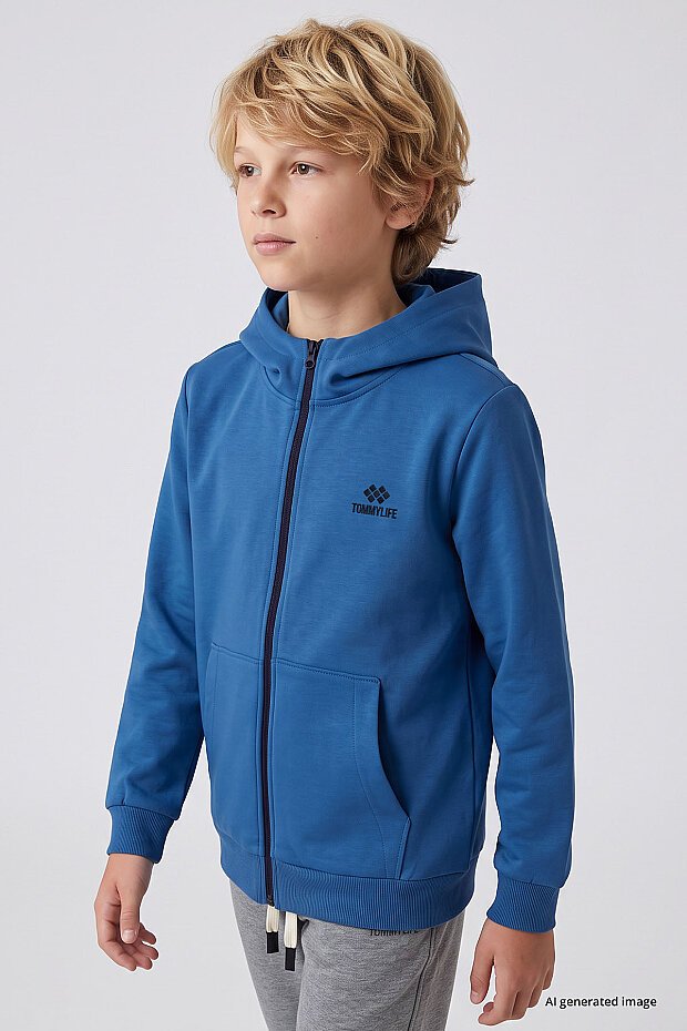 Saks Standart Kalıp Basic Erkek Çocuk Sweatshirt - 11336 - 4