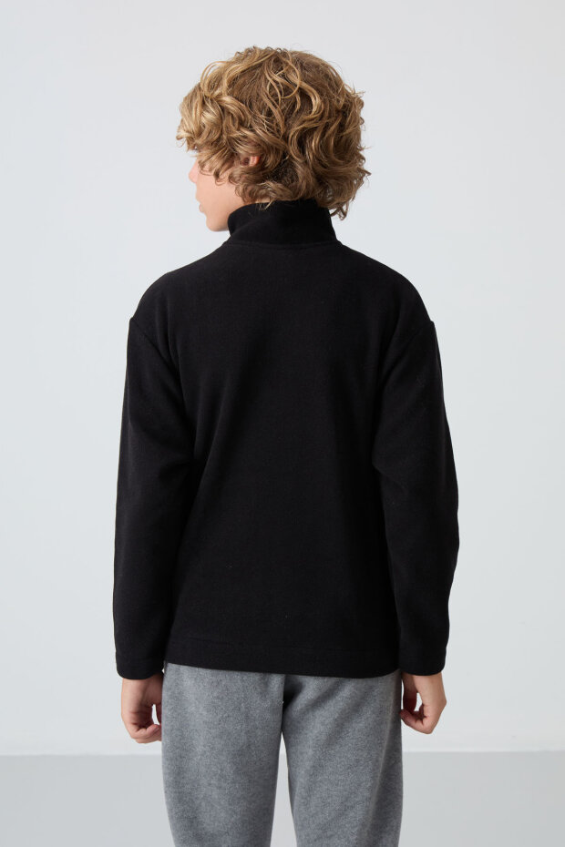 Standart Fit 2'li Paket Siyah-Gri Melanj Erkek Çocuk Polar Sweatshirt - 11221 - 7