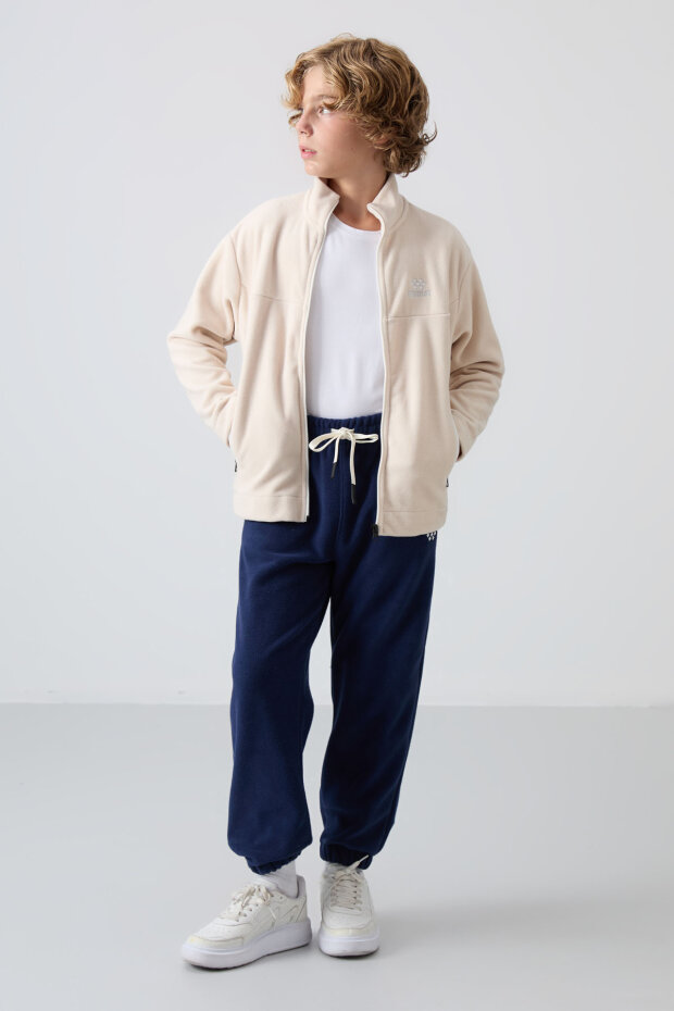 Standart Fit 2'li Paket Siyah-Bej Erkek Çocuk Polar Sweatshirt - 11223 - 4