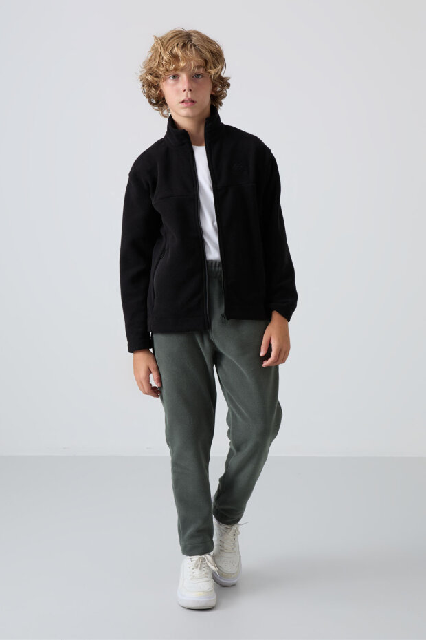 Standart Fit 2'li Paket Siyah-Bej Erkek Çocuk Polar Sweatshirt - 11223 - 3