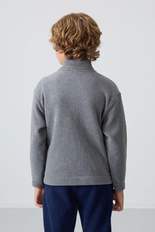 Standart Fit 2'li Paket Siyah-Gri Melanj Erkek Çocuk Polar Sweatshirt - 11223 - 6