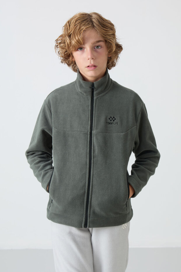 Standart Fit 2'li Paket Siyah-Haki Erkek Çocuk Polar Sweatshirt - 11223 - 3