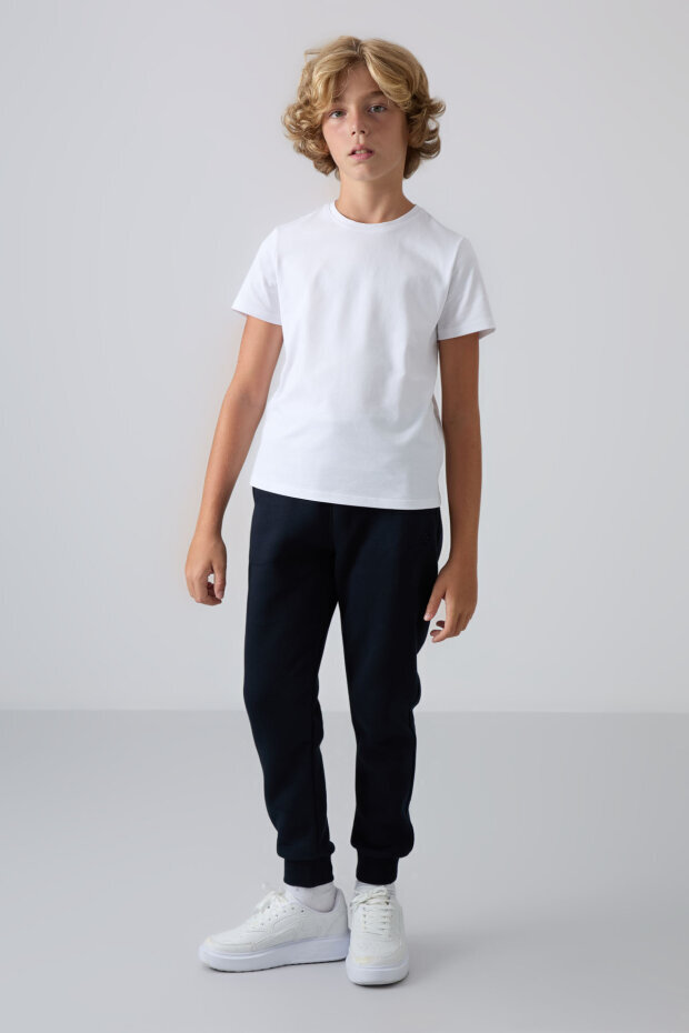 Standart Fit Basic 2'li Paket Lacivert-Bej Erkek Çocuk Eşofman Alt - 11224 - TOMMYLIFE (1)