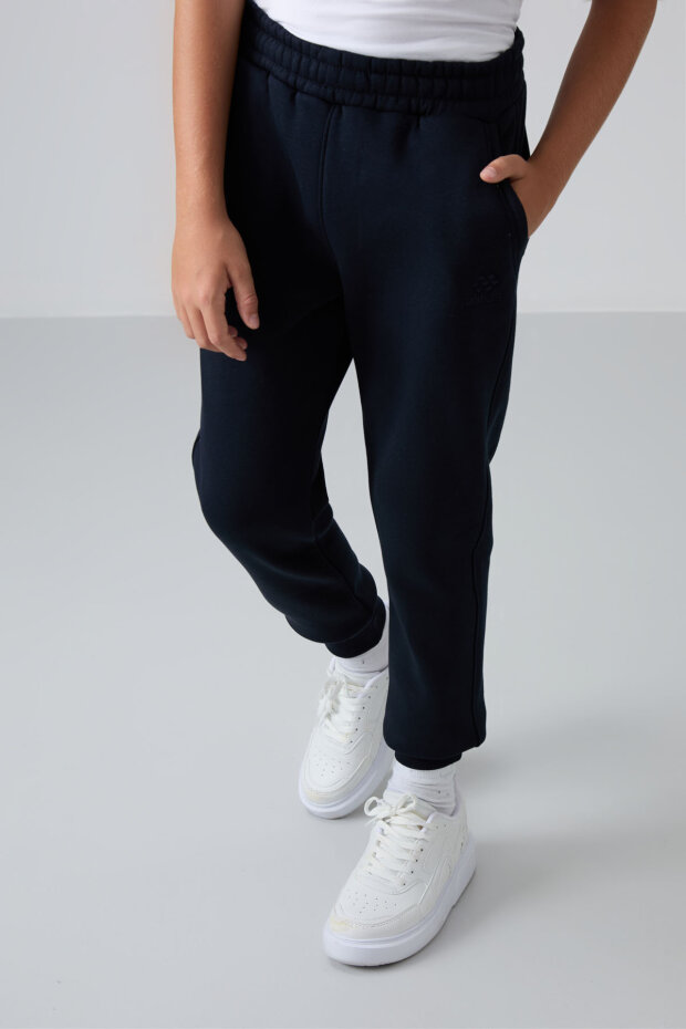 Standart Fit Basic 2'li Paket Lacivert-Bej Erkek Çocuk Eşofman Alt - 11224 - 5