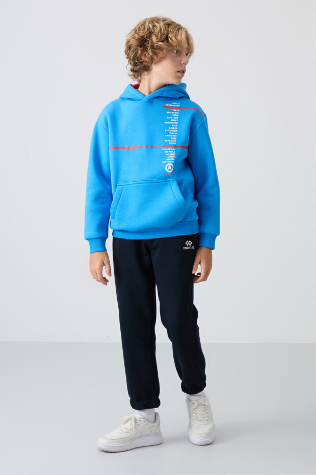 Standart Fit Basic 2'li Paket Lacivert-Gri Melanj Erkek Çocuk Eşofman Alt - 11225 - 4