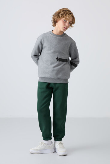 Standart Fit Basic 2'li Paket Siyah-Çam Yeşili Erkek Çocuk Eşofman Alt - 11225 - TOMMYLIFE (1)