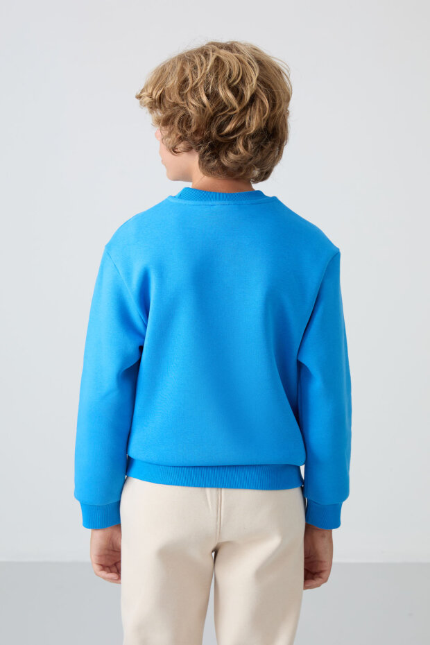 Standart Fit 2'li Paket Lacivert-Saks Erkek Çocuk Sweatshirt - 11232 - 6