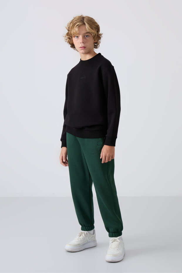 Standart Fit 2'li Paket Siyah-Gri Melanj Erkek Çocuk Sweatshirt - 11232 - 2