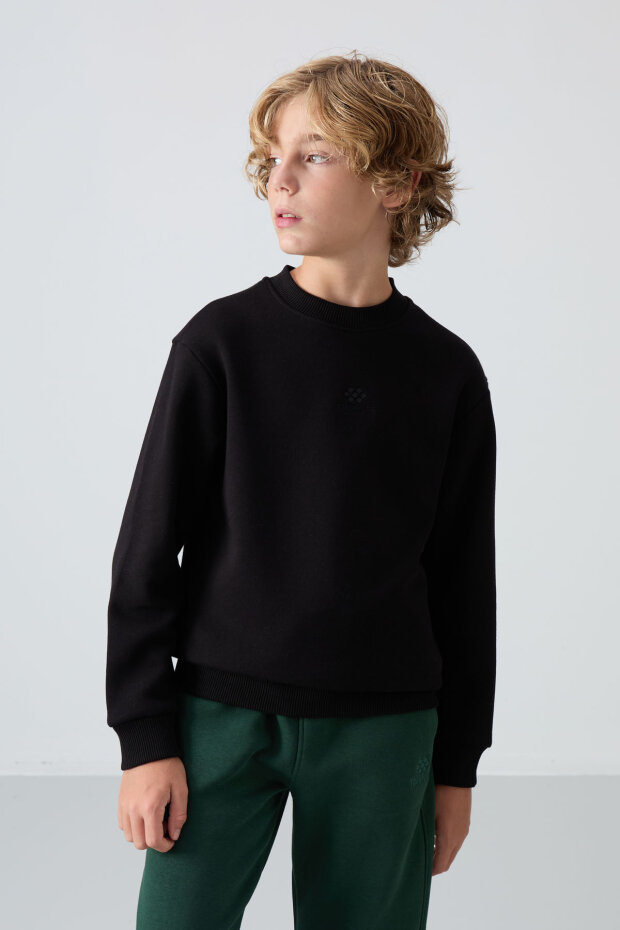Standart Fit 2'li Paket Siyah-Gri Melanj Erkek Çocuk Sweatshirt - 11232 - 4