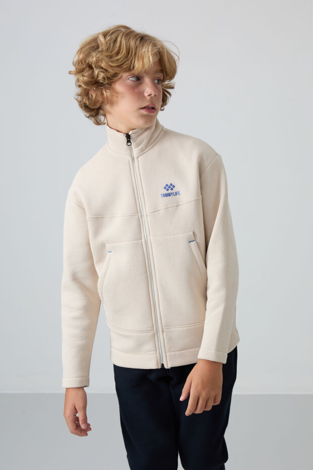 Standart Fit 2'li Paket Bej-Kiremit Erkek Çocuk Sweatshirt - 11245 - 5