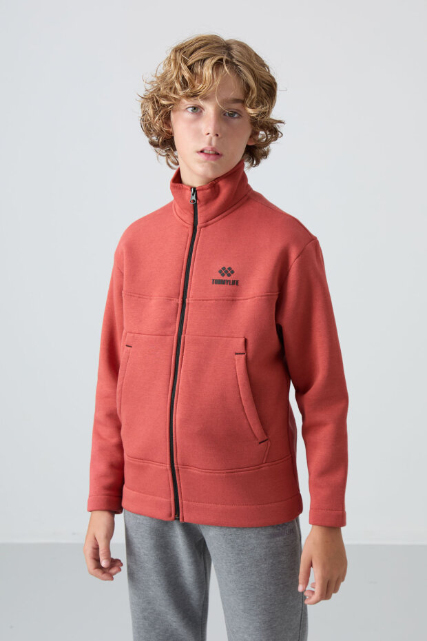Standart Fit 2'li Paket Bej-Kiremit Erkek Çocuk Sweatshirt - 11245 - 4