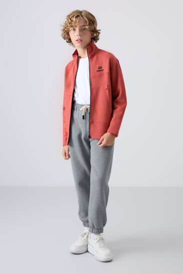 Standart Fit 2'li Paket Bej-Kiremit Erkek Çocuk Sweatshirt - 11245 - TOMMYLIFE (1)