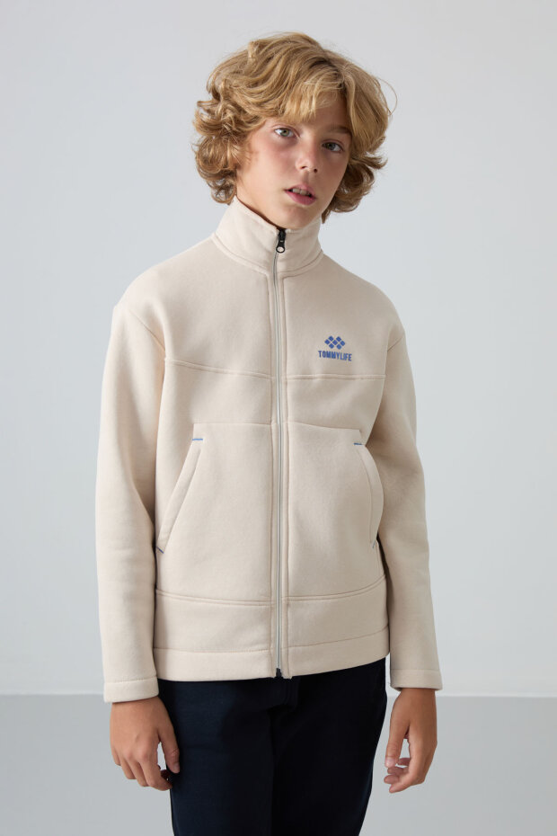 Standart Fit 2'li Paket Siyah-Bej Erkek Çocuk Sweatshirt - 11245 - 5