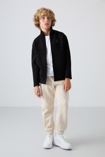 Standart Fit 2'li Paket Siyah-Gri Melanj Erkek Çocuk Sweatshirt - 11245 - TOMMYLIFE (1)