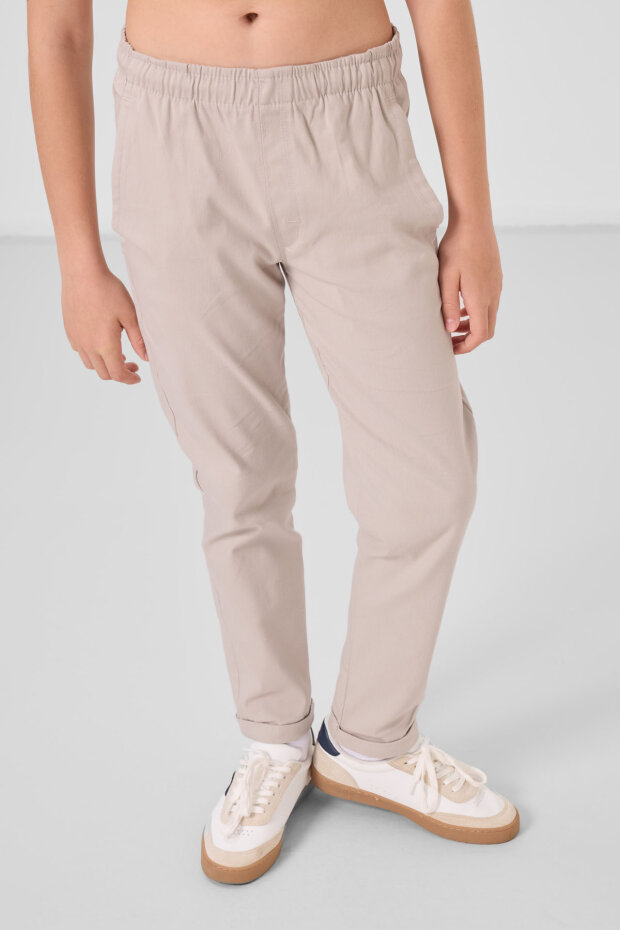 Standart Fit 2'li Paket Siyah-Taş Erkek Çocuk Chino Pantolon - 11272 - 4