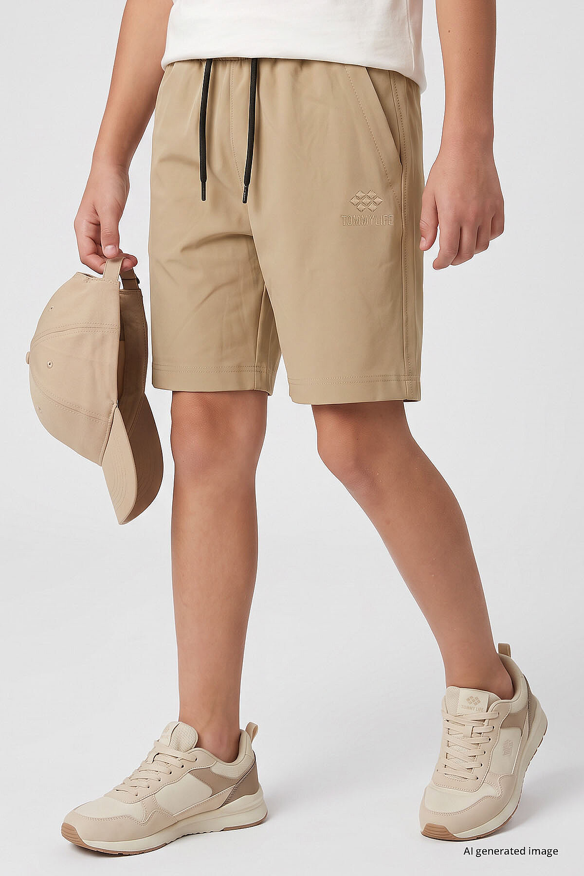 Standart Fit Basic Performans 2'li Paket Siyah-Bej Erkek Çocuk Şort - 11303 - TOMMYLIFE (1)