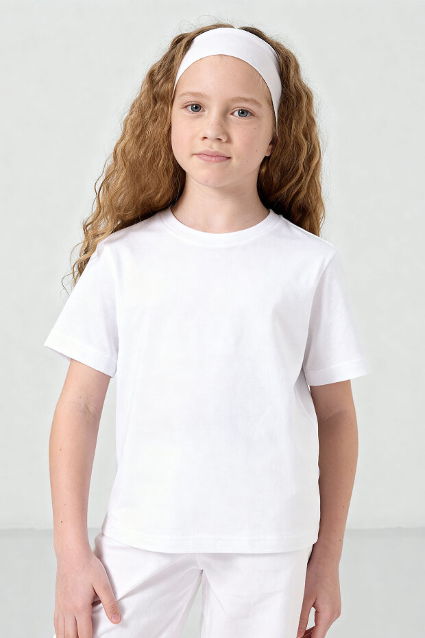 Standart Fit Basic O Yaka 2'li Paket Beyaz Unisex Çocuk T-Shirt - 2