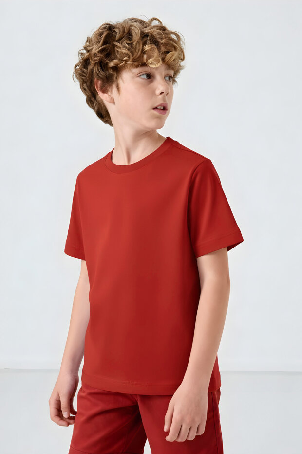 Standart Fit Basic O Yaka 3'lü Paket Siyah-Beyaz-Fiesta Unisex Çocuk T-Shirt - 11328 - 5