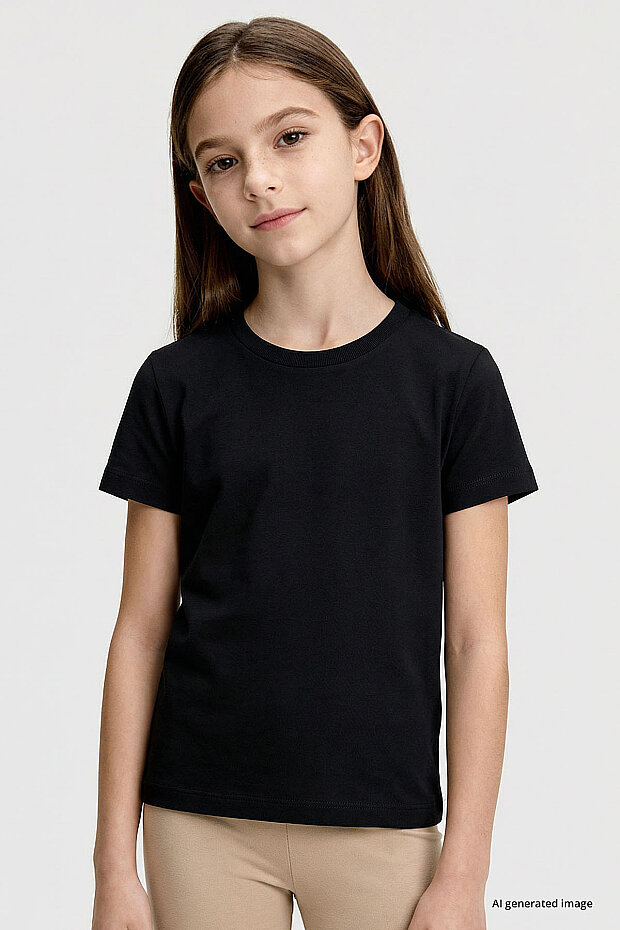 Standart Fit Basic O Yaka 2'li Paket Siyah-Beyaz Unisex Çocuk T-Shirt - 11328 - 3