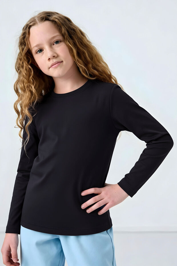 Standart Fit Basic O Yaka 3'lü Paket Siyah-Beyaz-Lacivert Unisex Çocuk T-Shirt - 11329 - 7