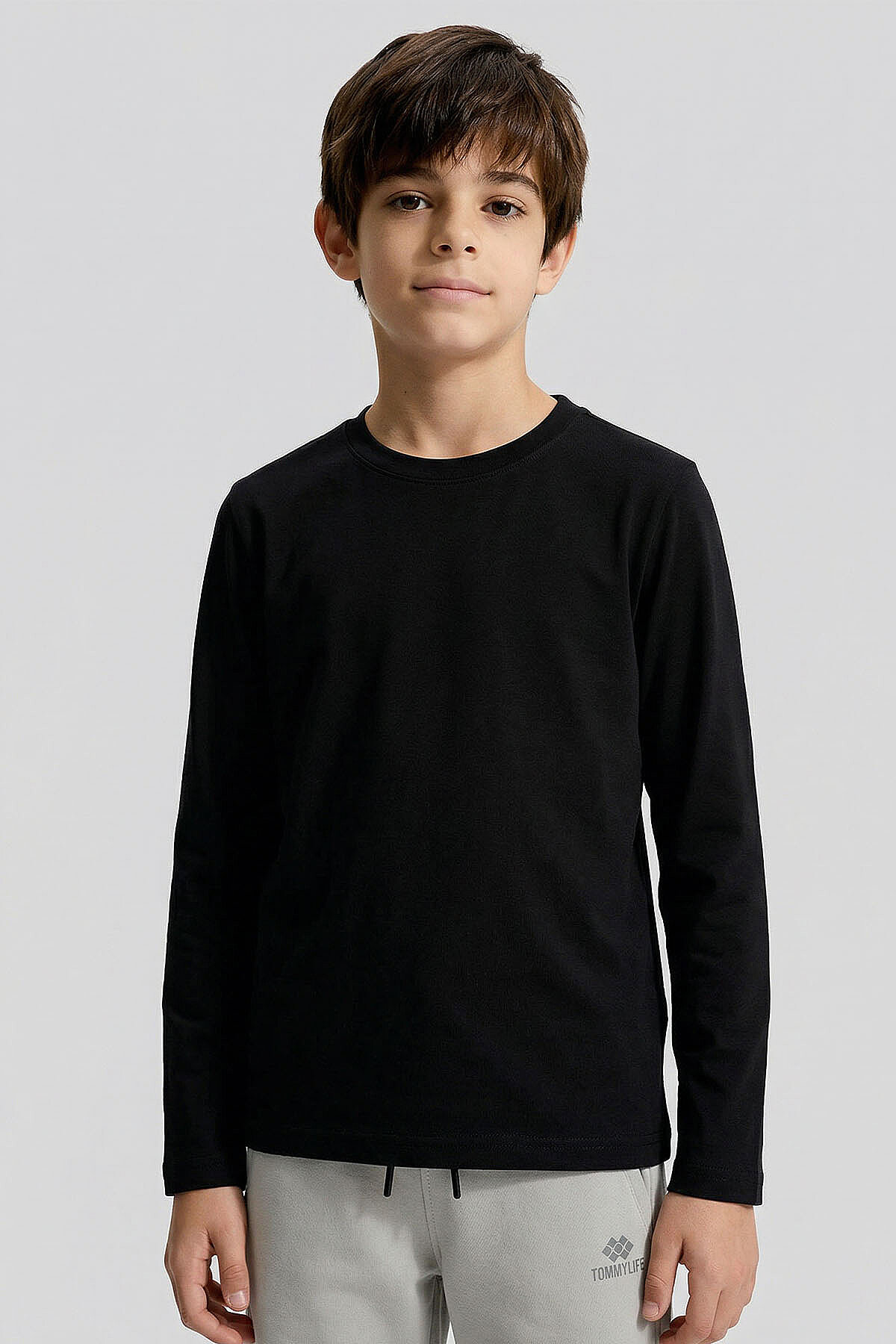 Standart Fit Basic O Yaka 2'li Paket Siyah-Beyaz Unisex Çocuk T-Shirt - 11329 - TOMMYLIFE (1)