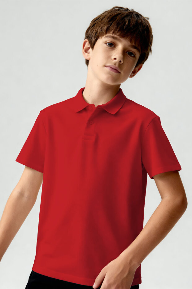 Standart Fit Basic Polo Yaka 5'li Paket Unisex Çocuk T-Shirt - 11330 - 3