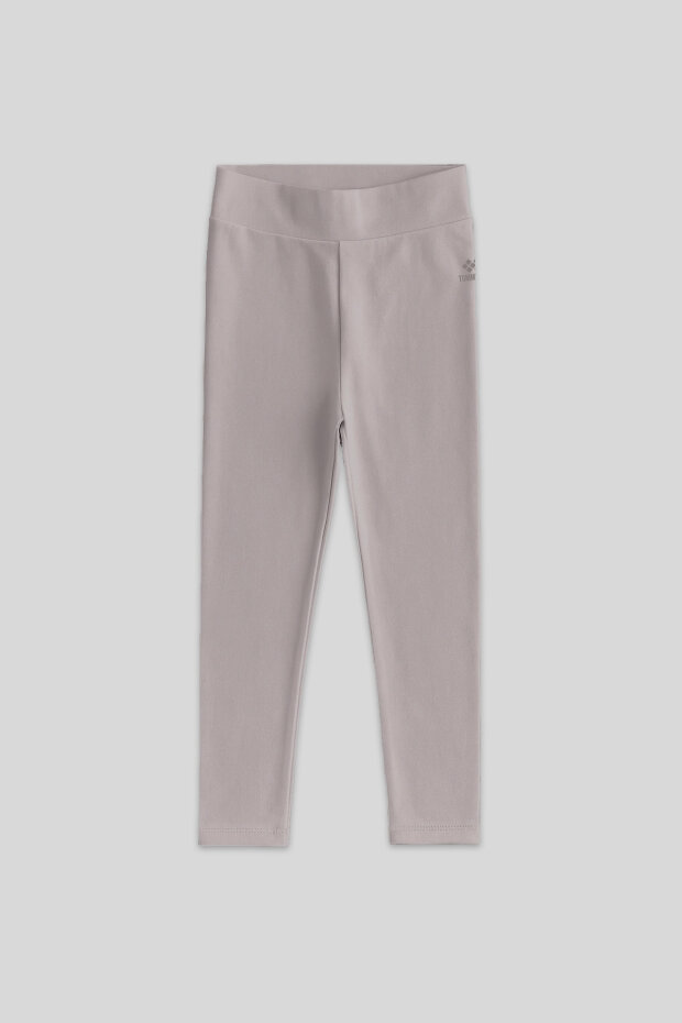 Standart Fit Basic 3'lü Paket Eflatun-Koyu Bej-Kahverengi Kız Çocuk Tayt - 75047 - 6