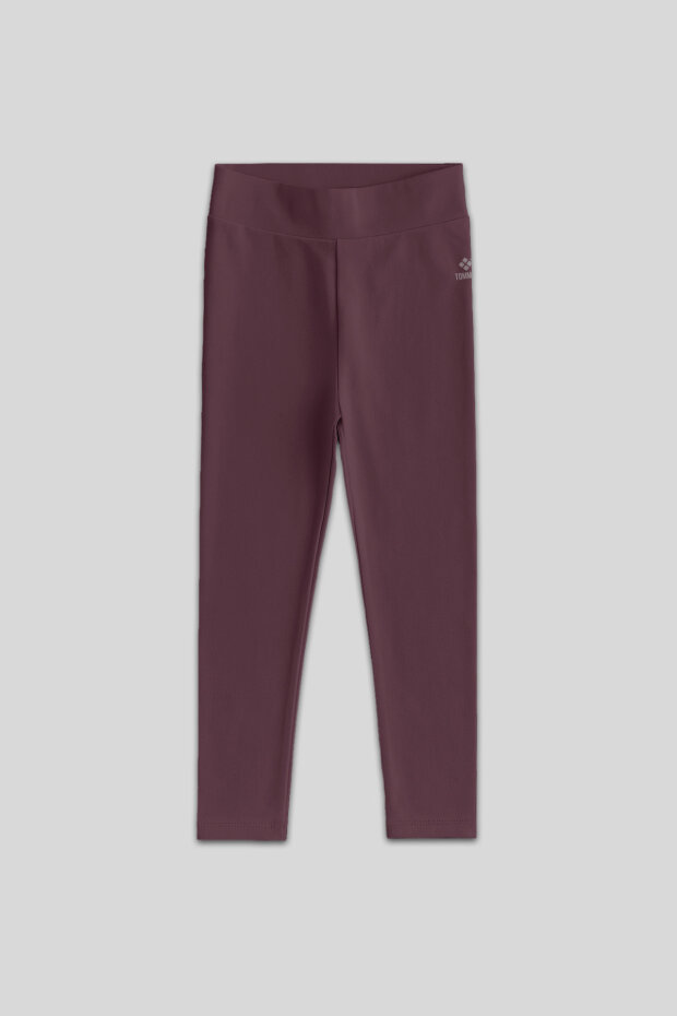 Standart Fit Basic 3'lü Paket Eflatun-Koyu Bej-Kahverengi Kız Çocuk Tayt - 75047 - 7