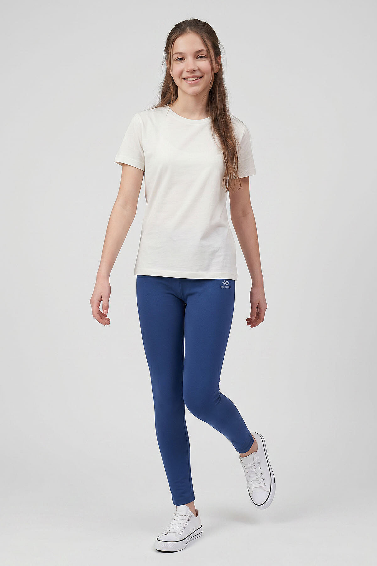 Standart Fit Basic 3'lü Paket Siyah-Gri-İndigo Kız Çocuk Tayt - 75047 - TOMMYLIFE (1)