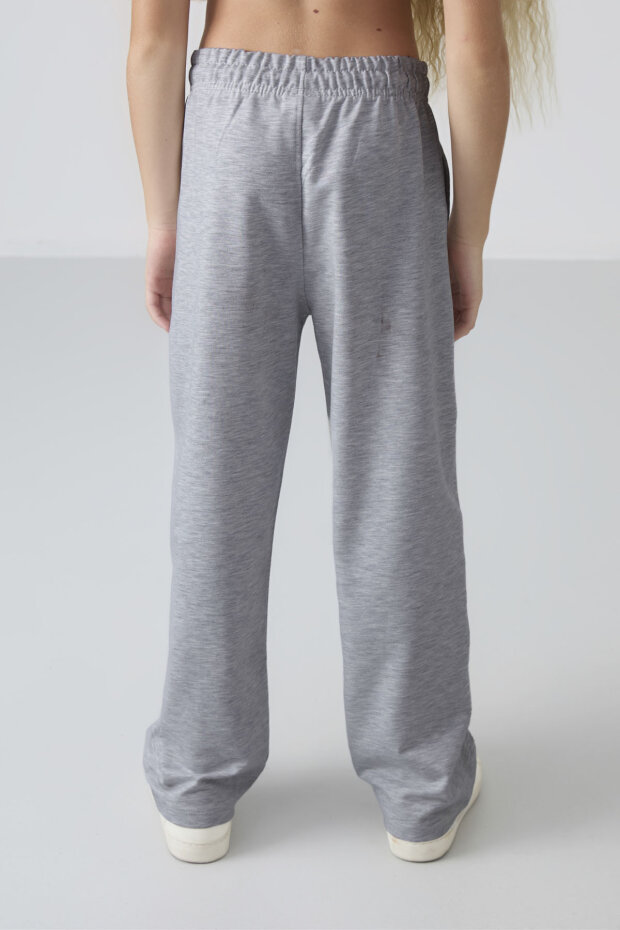 Standart Fit 2'li Paket Siyah-Kar Melanj Kız Çocuk Eşofman Alt -75144 - 7