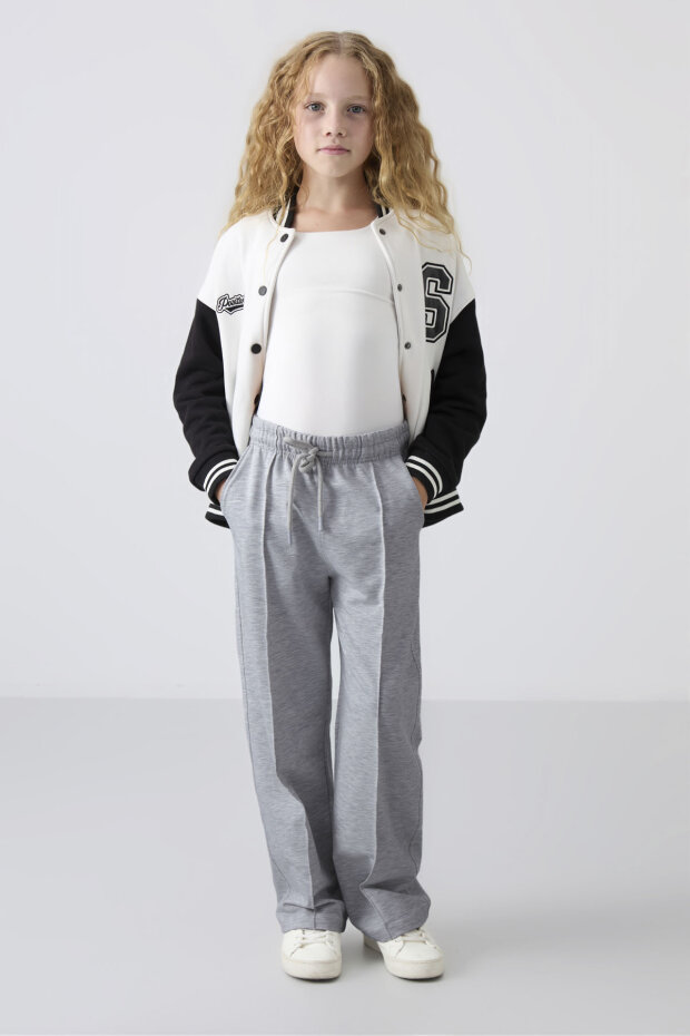 Standart Fit 2'li Paket Siyah-Kar Melanj Kız Çocuk Eşofman Alt -75144 - 2