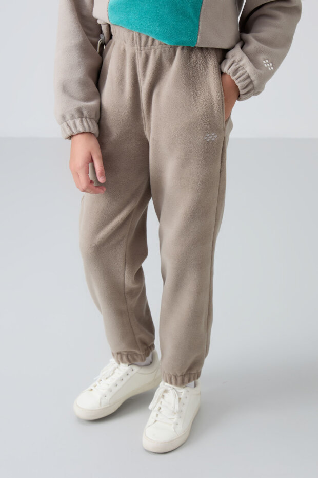 Standart Fit 2'li Paket Haki-Koyu Bej Kız Çocuk Eşofman Alt - 75155 - 4