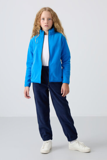 Standart Fit 2'li Paket İndigo-Bej Kız Çocuk Eşofman Alt - 75155 - TOMMYLIFE (1)