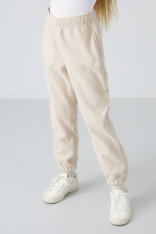 Standart Fit 2'li Paket İndigo-Bej Kız Çocuk Eşofman Alt - 75155 - 3