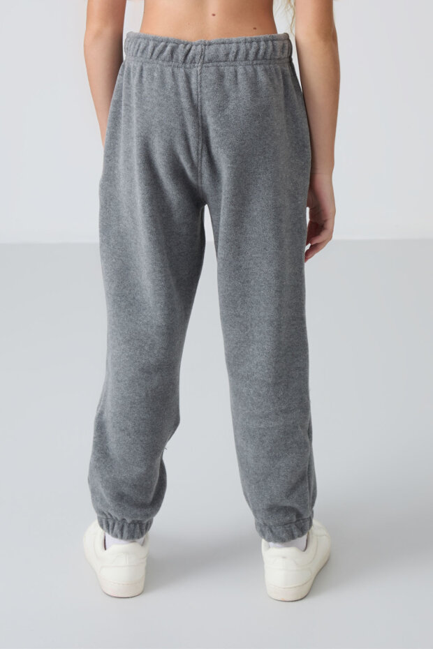 Standart Fit 2'li Paket Siyah-Gri Melanj Kız Çocuk Eşofman Alt - 75155 - 6