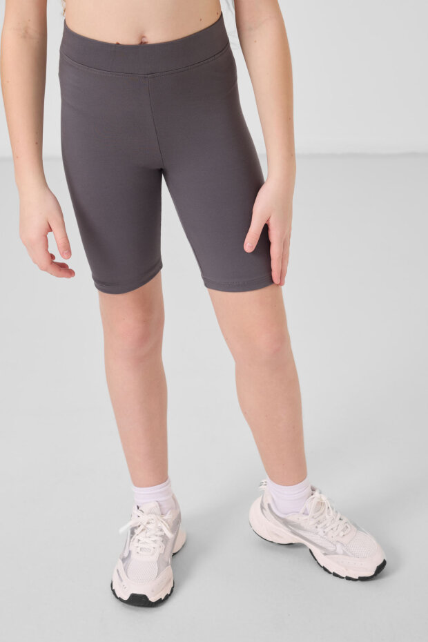 Standart Fit Basic 3'lü Paket Eflatun-Gül Kurusu-Koyu Gri Kız Çocuk Tayt - 75188 - 5