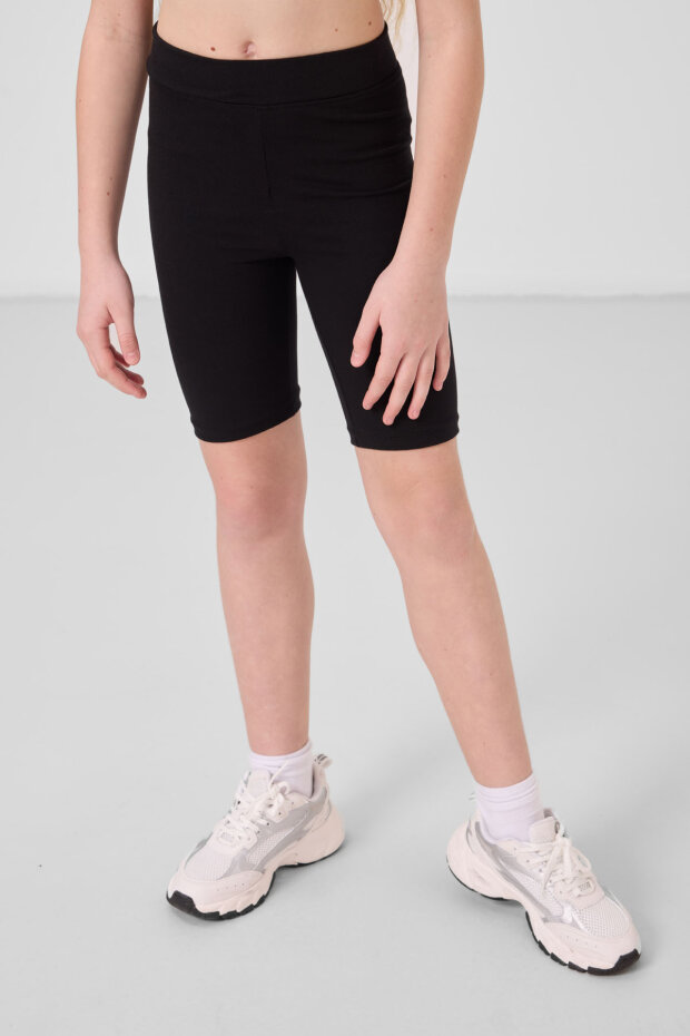 Standart Fit Basic 3'lü Paket Siyah-Haki-Koyu Bej Kız Çocuk Tayt - 75188 - 3