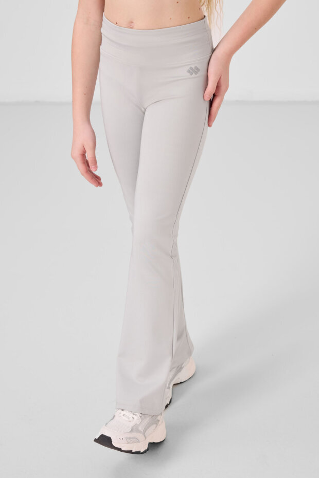 Esnek Performans İspanyol Paça 2'li Paket Antrasit-Taş Kız Çocuk Tayt - 75193 - 3