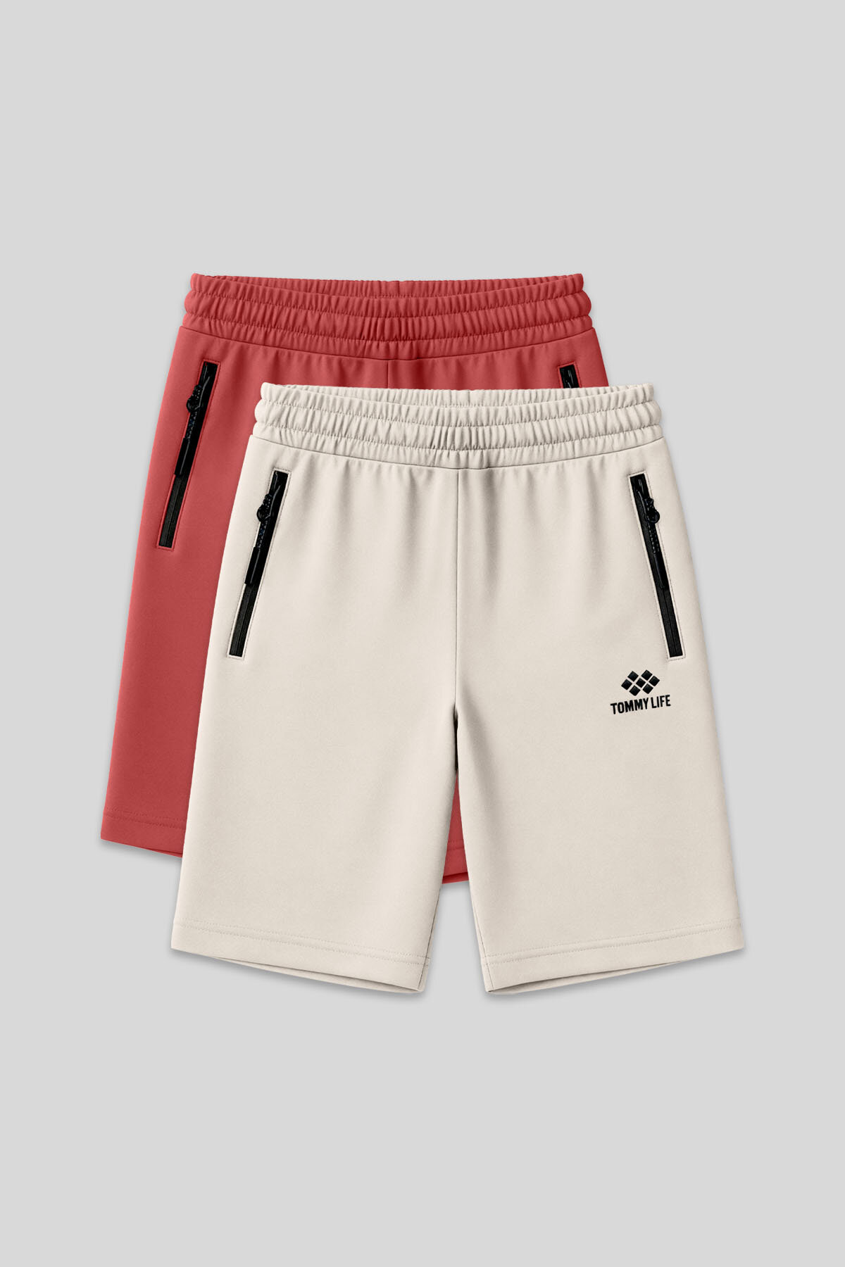 Standart Kalıp 2'li Paket Bej-Kiremit Erkek Şort - 81136 - TOMMYLIFE