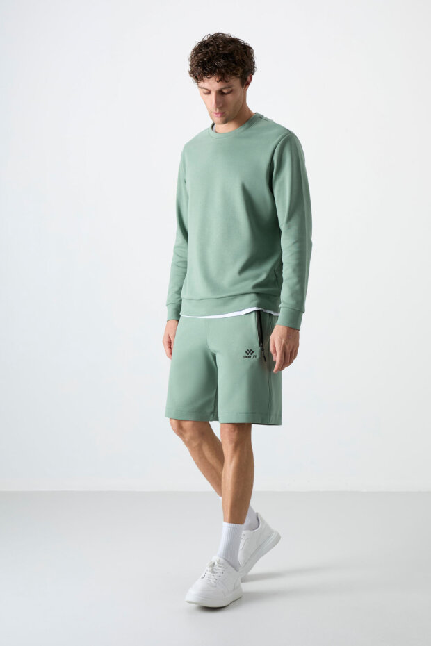 Standart Kalıp 3'lü Paket Ekru-Parlament-Açık Yeşil Erkek Şort - 81136 - 2