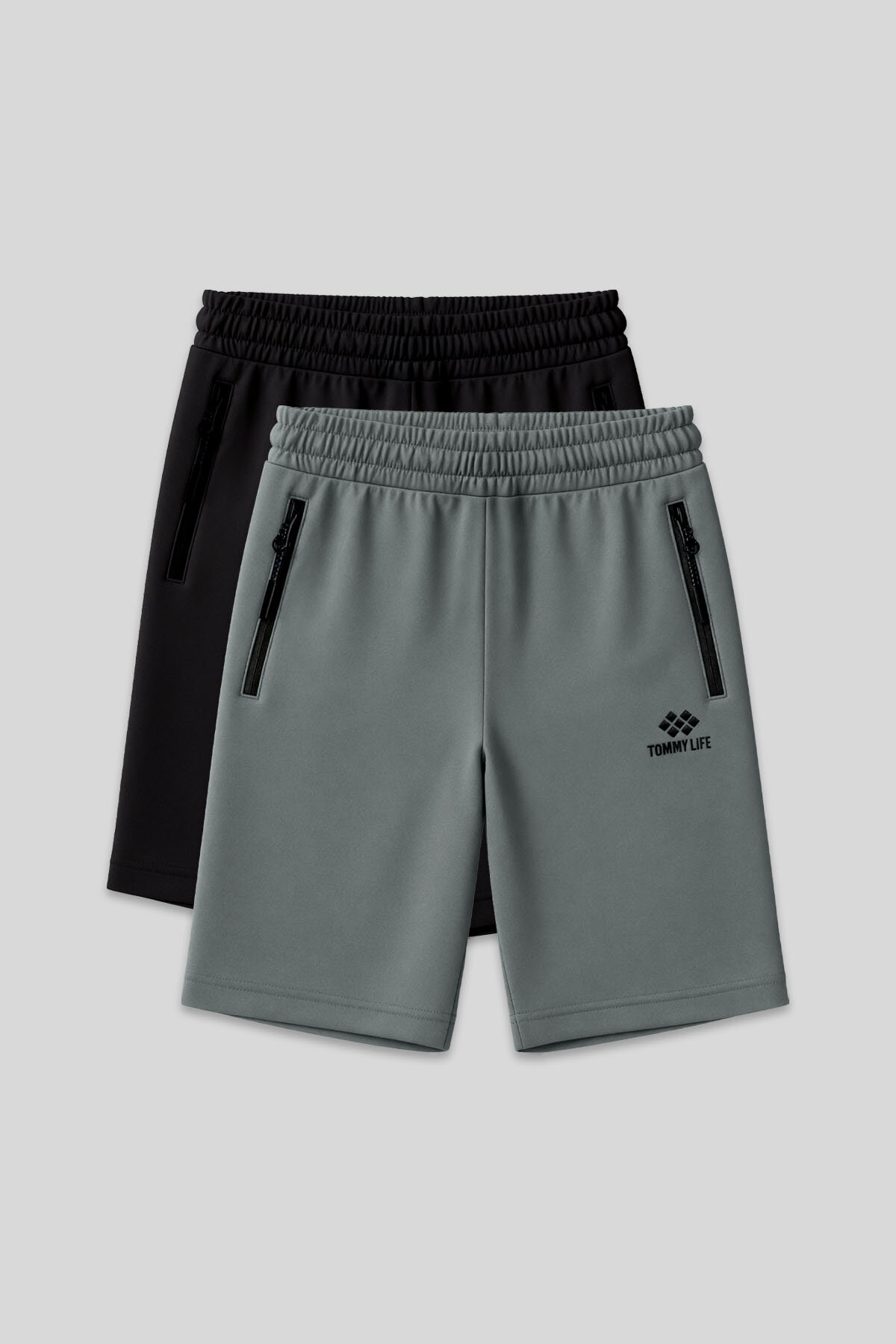 Standart Kalıp 2'li Paket Siyah-Çağla Erkek Şort - 81136 - TOMMYLIFE