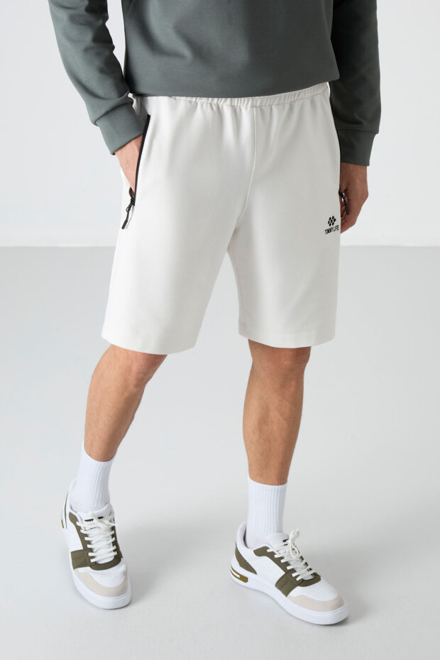 Standart Kalıp 3'lü Paket Siyah-Lacivert-Ekru Erkek Şort - 81136 - 5