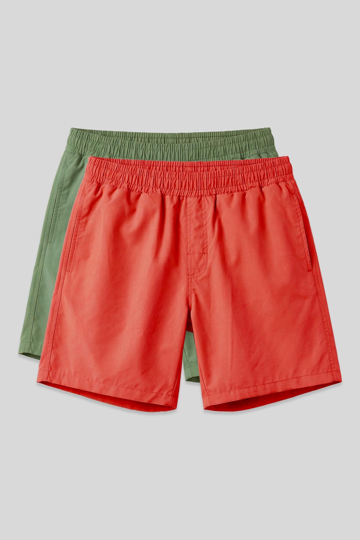 Standart Fit Basic 2'li Paket Haki-Oranj Erkek Deniz Şortu - 81237 - TOMMYLIFE