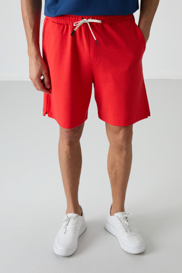 Comfort Fit Basic 3'lü Paket Lacivert-Fiesta-Koyu Gri Erkek Şort - 81274 - 5