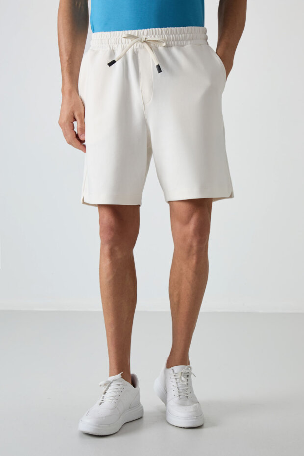 Comfort Fit Basic 3'lü Paket Siyah-Lacivert-Ekru Erkek Şort - 81274 - 5