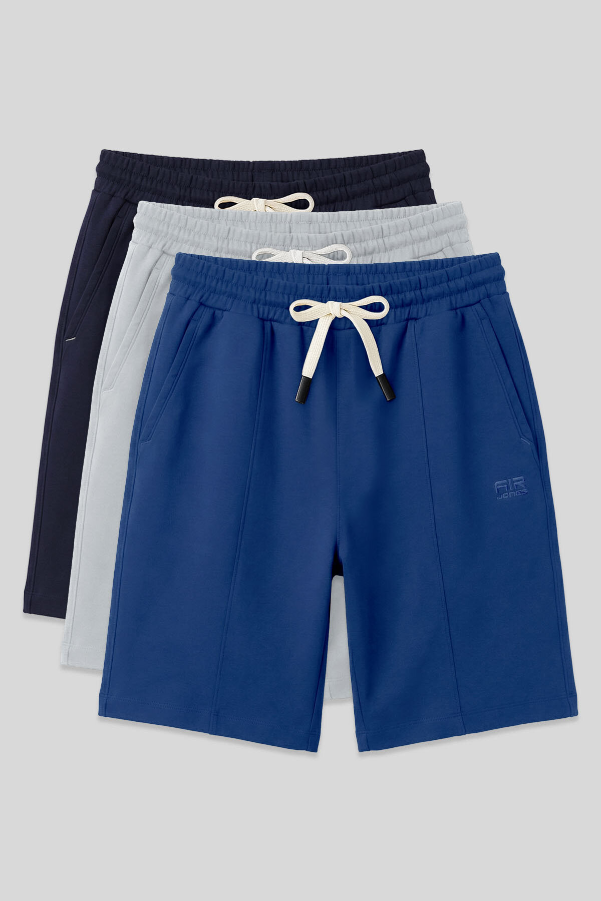 Standart Fit Basic 3'lü Paket Lacivert-Taş-Parlament Melanj Erkek Şort - 81277 - Air Jones