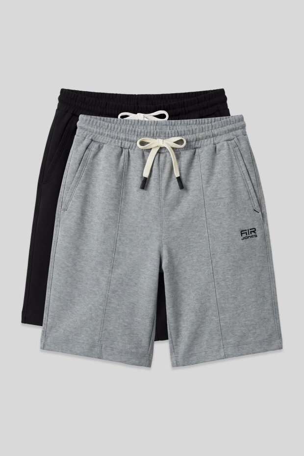 Standart Fit Basic 2'li Paket Siyah-Gri Melanj Erkek Şort - 81277 - 1