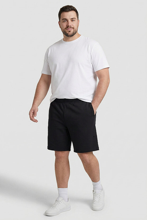 Rahat Form 2'li Paket Siyah-Gri Melanj Büyük Beden Erkek Şort - 81297 - 2